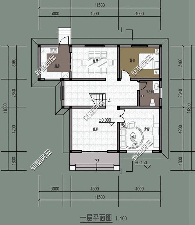 今天新型房屋為大家展示幾套帶堂屋的房屋設(shè)計(jì)圖紙，不同的人有不同的審美，不知道你會(huì)喜歡哪一套呢？