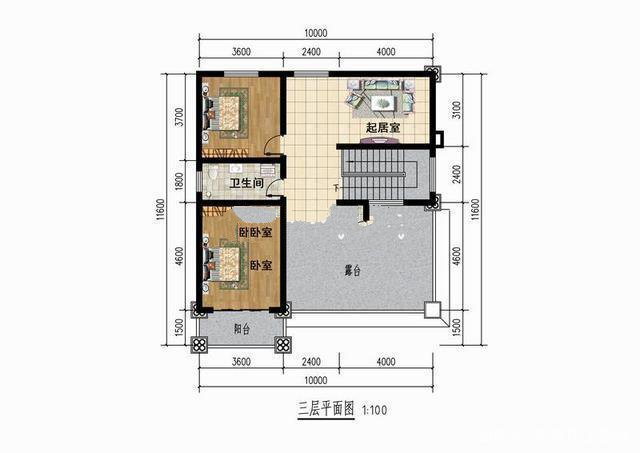 別墅采用的是磚混的結(jié)構(gòu)形式，是一款10米*11.6米的三層小別墅,寬大的落地窗設(shè)計，加上窗面的弧形設(shè)計，絕對可以吸引眾多眼球!