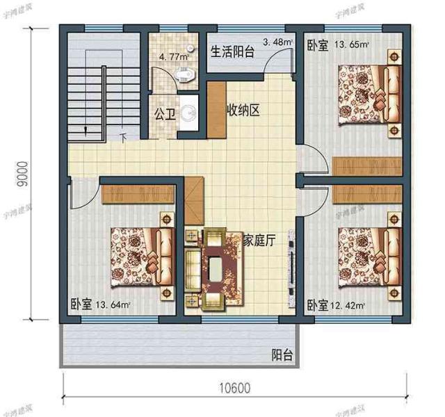 今天就推薦這套非常大氣實(shí)用的二層農(nóng)村別墅戶型，建造它，不僅有面子，還能讓你更加輝煌騰達(dá)。