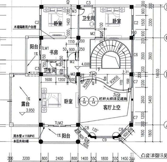 農(nóng)村復(fù)式三層建筑的設(shè)計(jì)圖紙