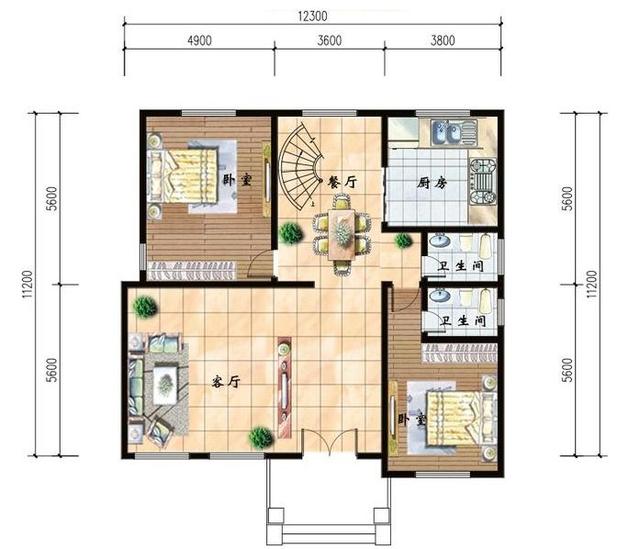 構(gòu)造簡單的二層自營住宅