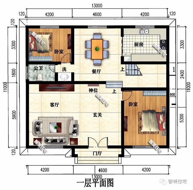 外觀對稱設計的兩層別墅