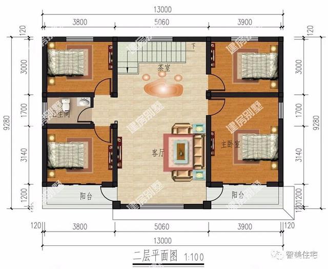 外觀對稱設計的兩層別墅