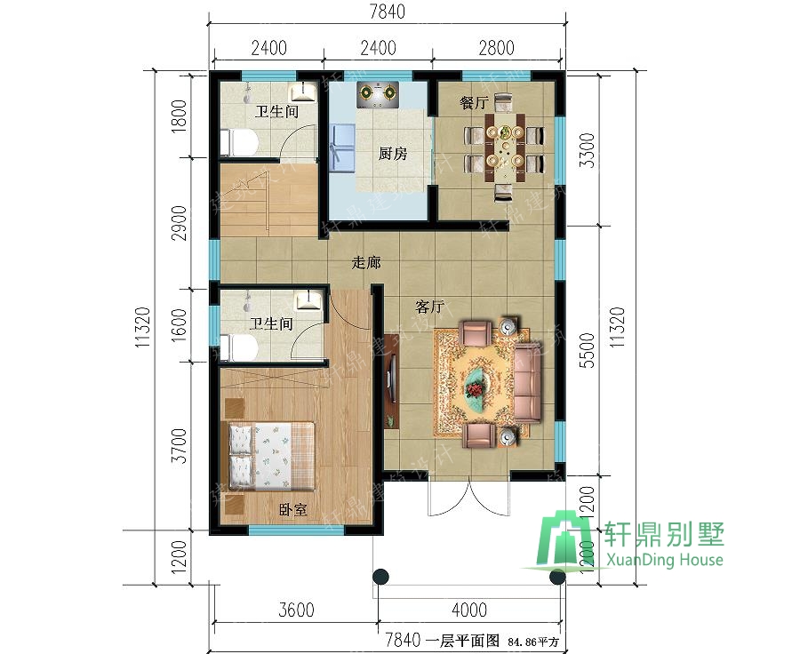 農(nóng)村90平方米的小別墅設(shè)計圖