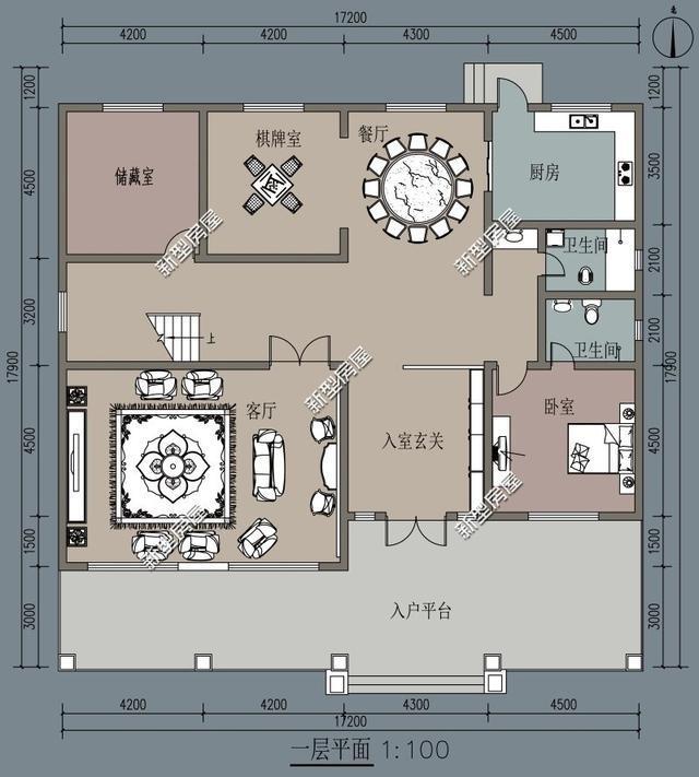 帶陽臺的農村建筑設計圖