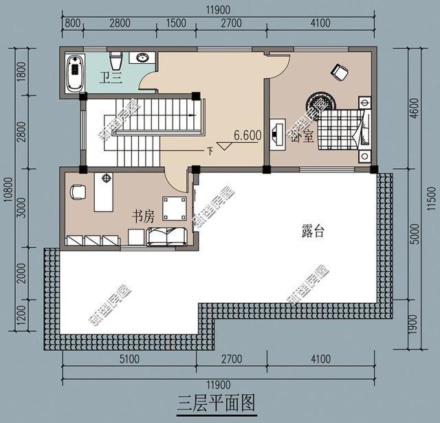 帶陽臺的農村建筑設計圖