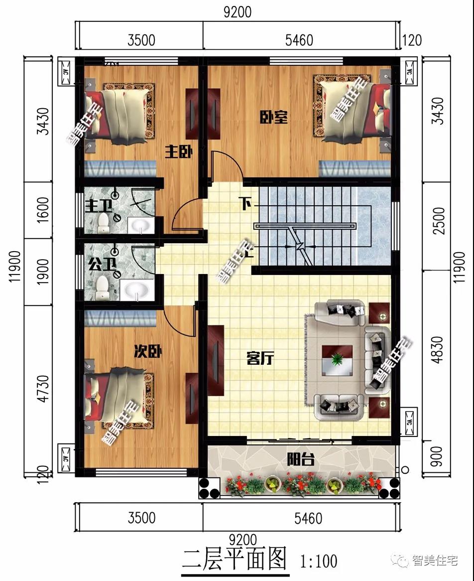 寬9米左右的自建農(nóng)村別墅