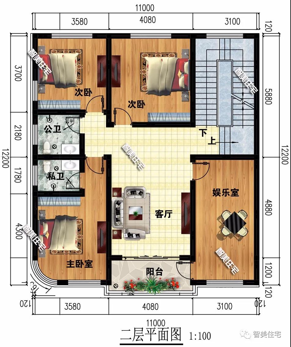 平屋頂設(shè)計(jì)的農(nóng)村別墅