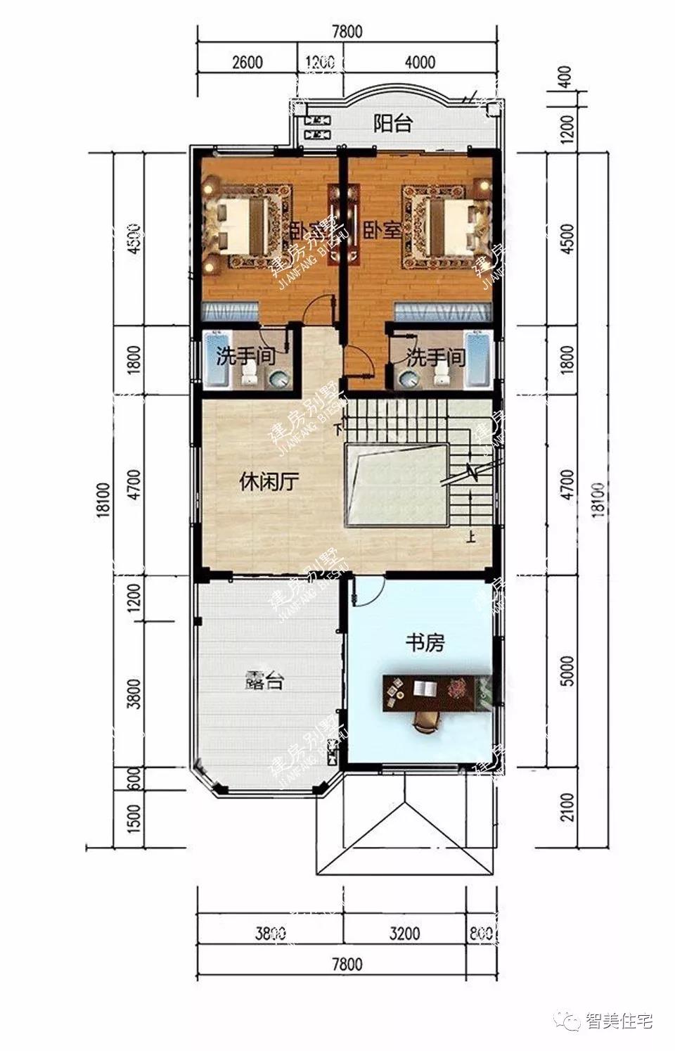 平屋頂設計的小戶型寬敞的別墅