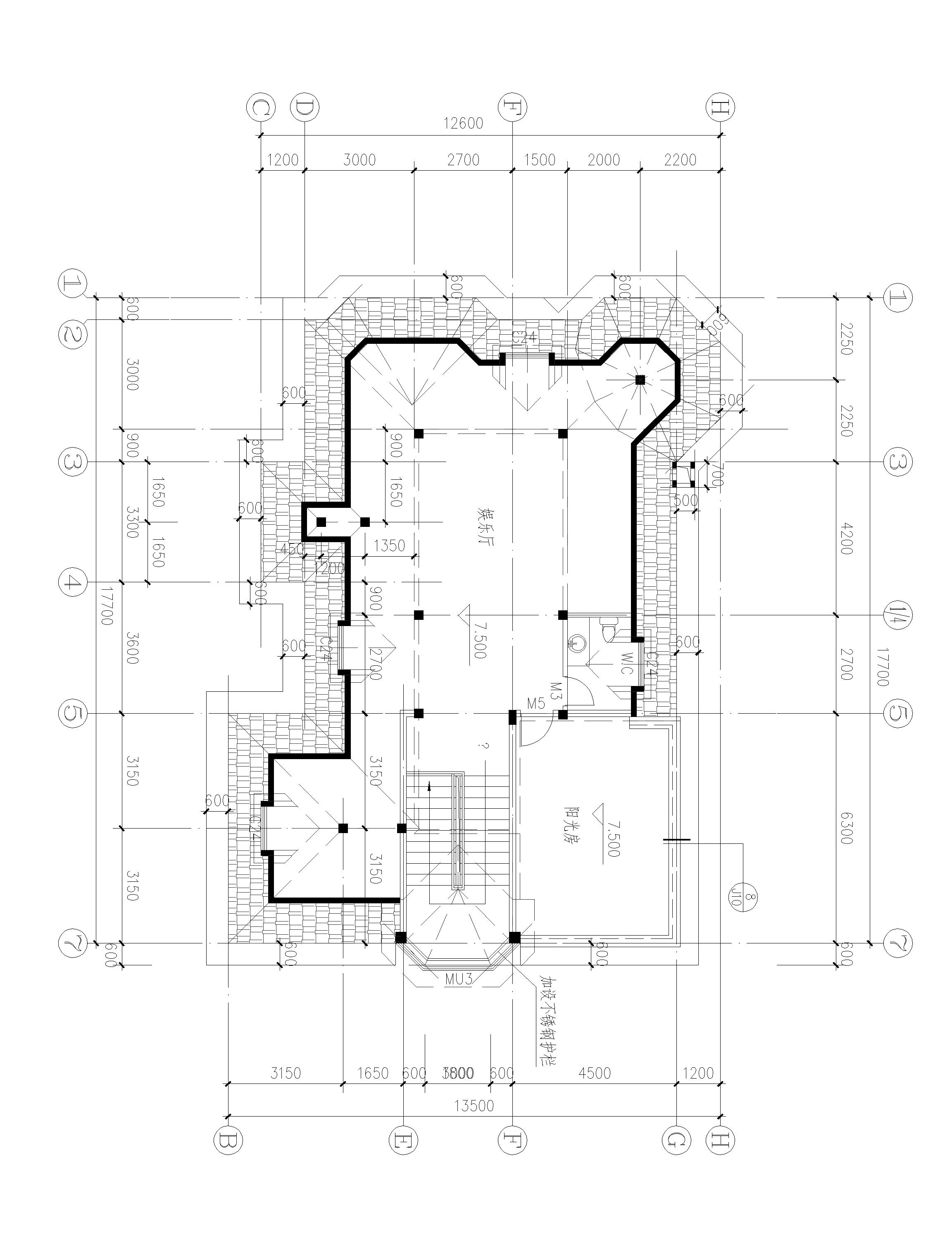 兩層半歐式別墅設(shè)計方案，適合多孩家庭，總建筑面積555㎡